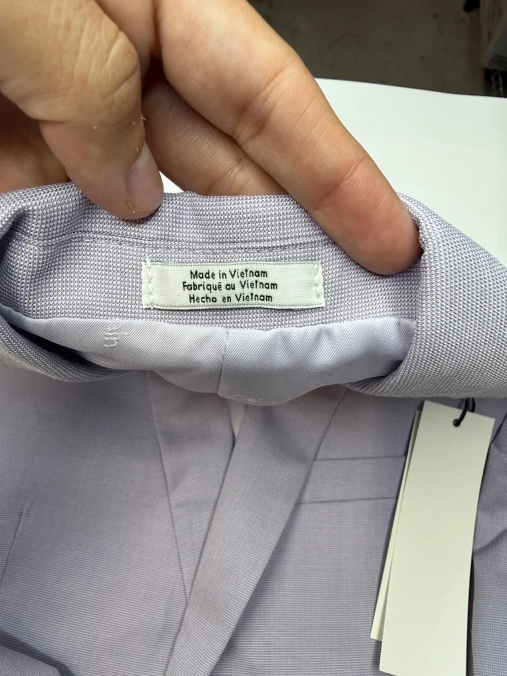 Calvin Klein Slim Fit Big Boys Stretch Tick-Weave Suit Jacket Light Purple